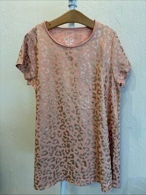 Chaser Pink Metallic Leopard Short Sleeve Tee